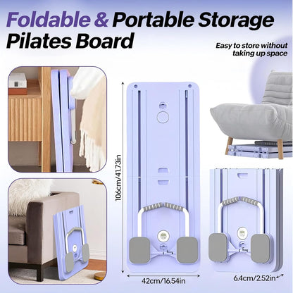 Foldable Pilates Reformer Machine | 5-In-1 Ab Roller Board with LED Counter | Multifunctional Abdominal Workout |Core Workout Equipment | Compact UK Home Gym Fitness (Women & Men)​